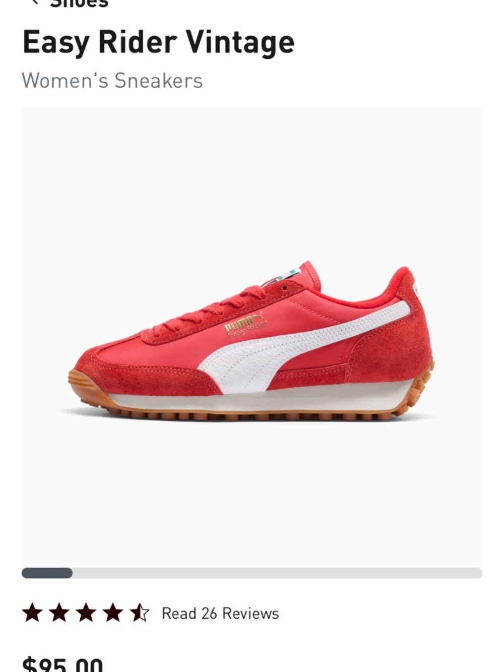 NIB Puma Easy Rider Vintage-Red W9